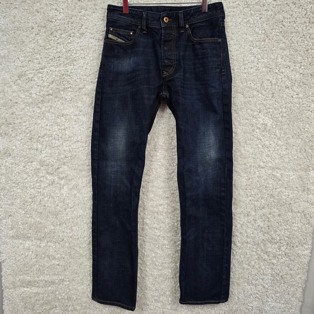 Diesel Larkee Mens 28x32 Dark Wash‎ Regular Straight Leg Denim Jeans 0835H